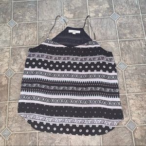 Ann Taylor LOFT Patterned Flowy Tank Top// Gray, Purple, White // Size M